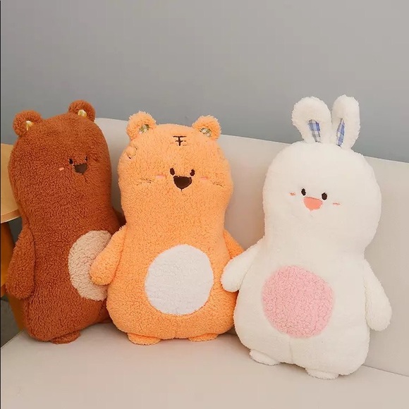 Plush doll bunny rabbit ears pillow cute cotton white adults kids home decor fun - Picture 3 of 5